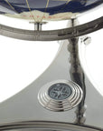 37" Tall Gemstone Globe with Lapis Ocean on Ambassador Gun Metal 3-Leg High Stand - Xformerz