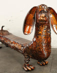 52" Bronze Dog Bench Recycled Metal Art Sculpture - Xformerz