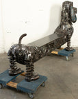 52" Dog Bench Recycled Metal Art Sculpture - Xformerz