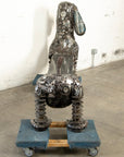 52" Dog Bench Recycled Metal Art Sculpture - Xformerz