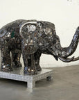 60 Elephant Inspired Recycled Metal Sculpture - Xformerz