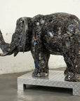 60 Elephant Inspired Recycled Metal Sculpture - Xformerz