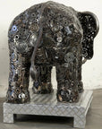 60 Elephant Inspired Recycled Metal Sculpture - Xformerz
