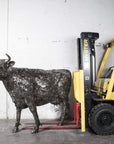 61” Cow Recycled Metal Art Sculpture - Xformerz