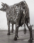 61” Cow Recycled Metal Art Sculpture - Xformerz