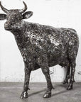 61” Cow Recycled Metal Art Sculpture - Xformerz