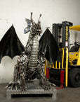 67” Dragon Inspired Recycled Metal Art Sculpture - Xformerz