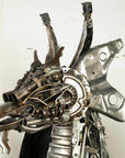 67” Dragon Inspired Recycled Metal Art Sculpture - Xformerz
