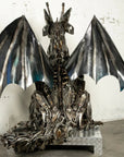 67” Dragon Inspired Recycled Metal Art Sculpture - Xformerz
