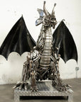 67” Dragon Inspired Recycled Metal Art Sculpture - Xformerz