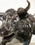 98 Wall Street Bull Inspired Recycled Metal Art Sculpture - Xformerz