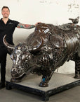 98 Wall Street Bull Inspired Recycled Metal Art Sculpture - Xformerz