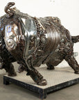 98 Wall Street Bull Inspired Recycled Metal Art Sculpture - Xformerz