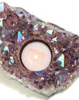 Angel Aura Borealis Amethyst Geode Tealight Candle Holder - Xformerz