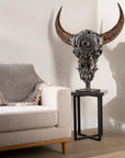 Bull Skull Recycled Metal Art Sculpture - Xformerz