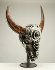 Bull Skull Recycled Metal Art Sculpture - Xformerz