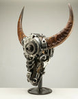 Bull Skull Recycled Metal Art Sculpture - Xformerz