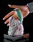 Peter Muller Amazonite Belted Kingfisher Love Bird Carving on Tourmaline Base - Xformerz