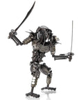 Predator with Dual Wielded Sword Inspired Recycled Metal Sculpture - Xformerz