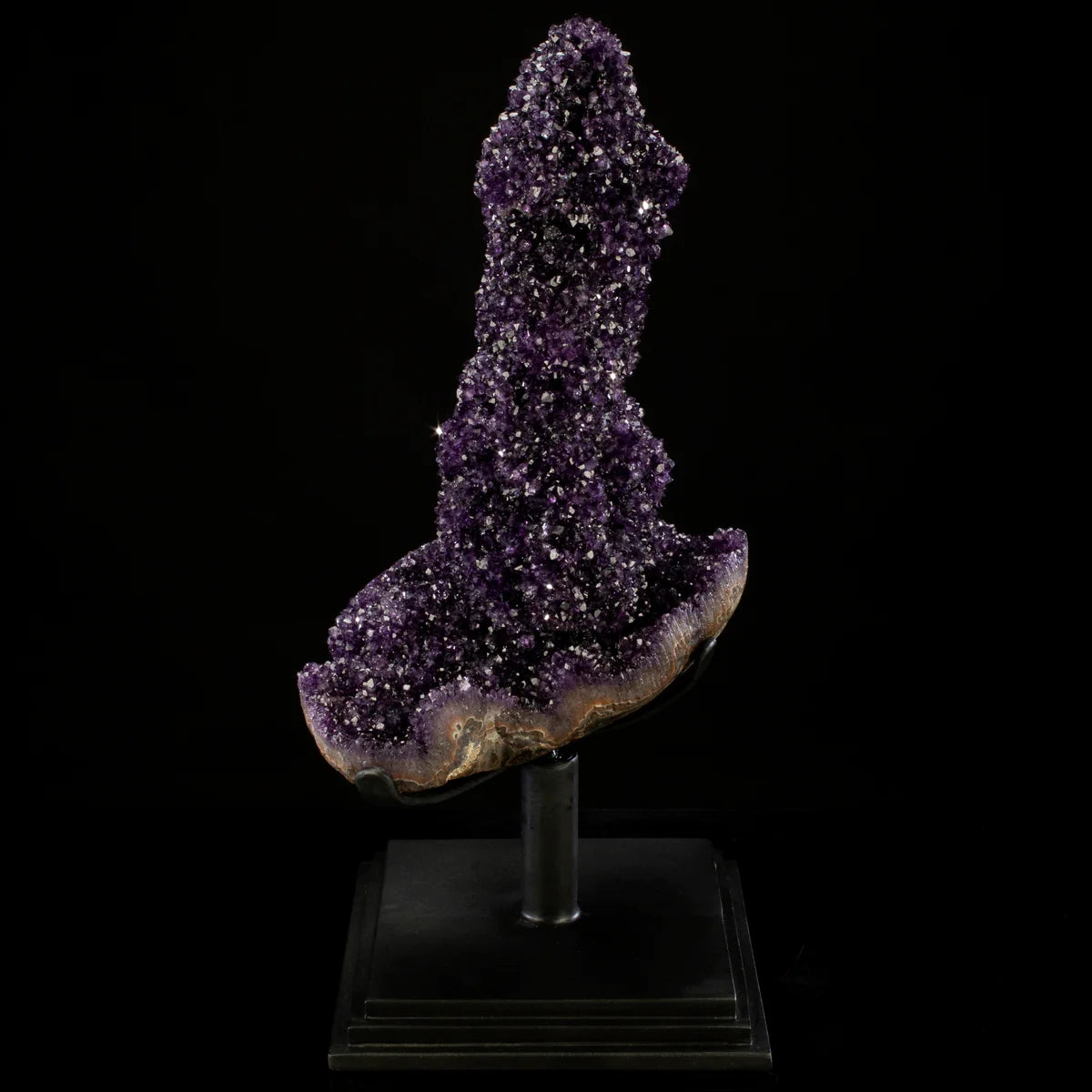 Uruguayan Amethyst Geode Specimen with Rare Stalactite Growth