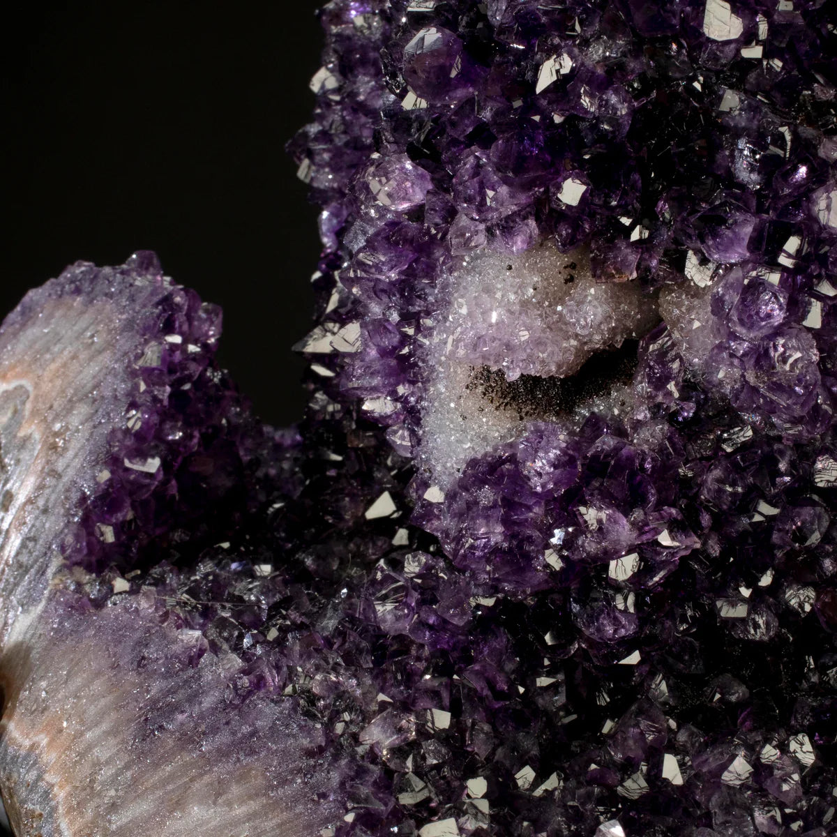 Uruguayan Amethyst Geode Specimen with Rare Stalactite Growth