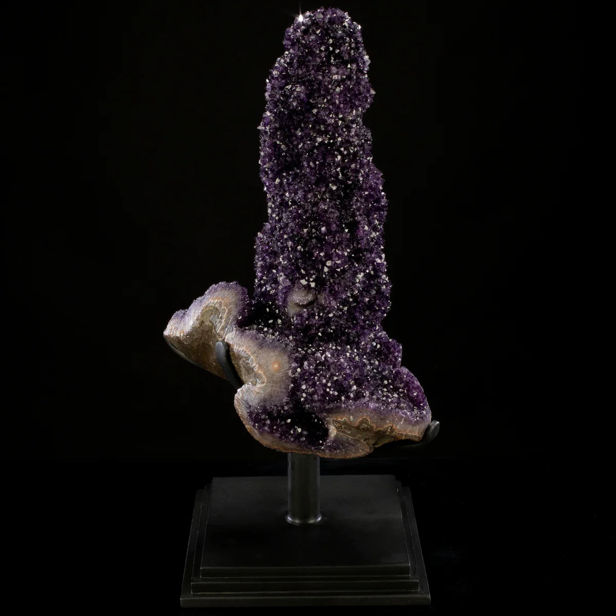 Uruguayan Amethyst Geode Specimen with Rare Stalactite Growth