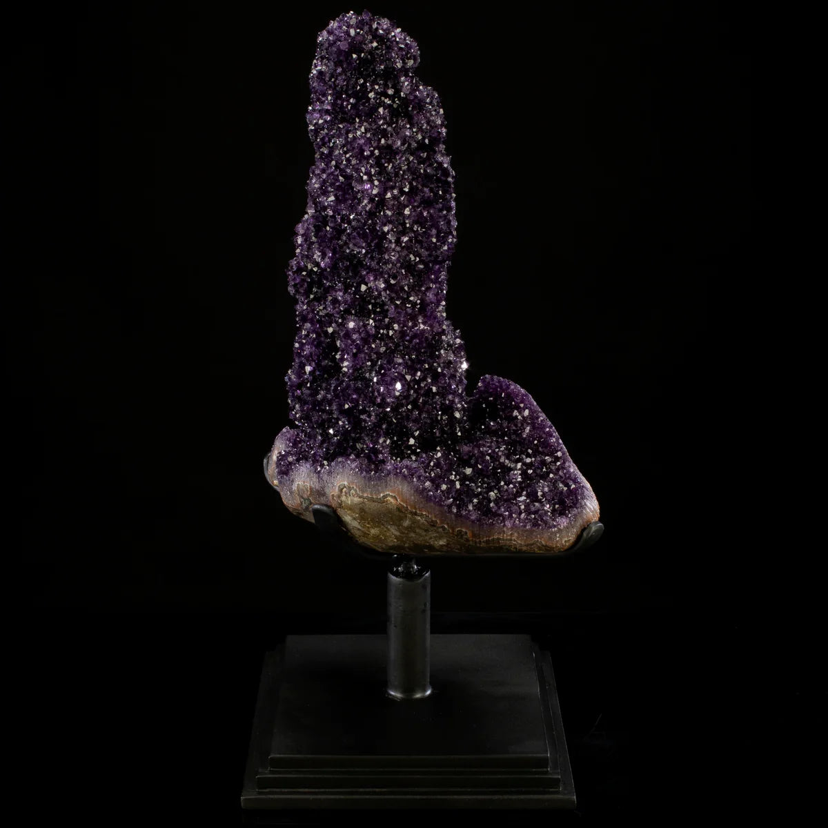 Uruguayan Amethyst Geode Specimen with Rare Stalactite Growth