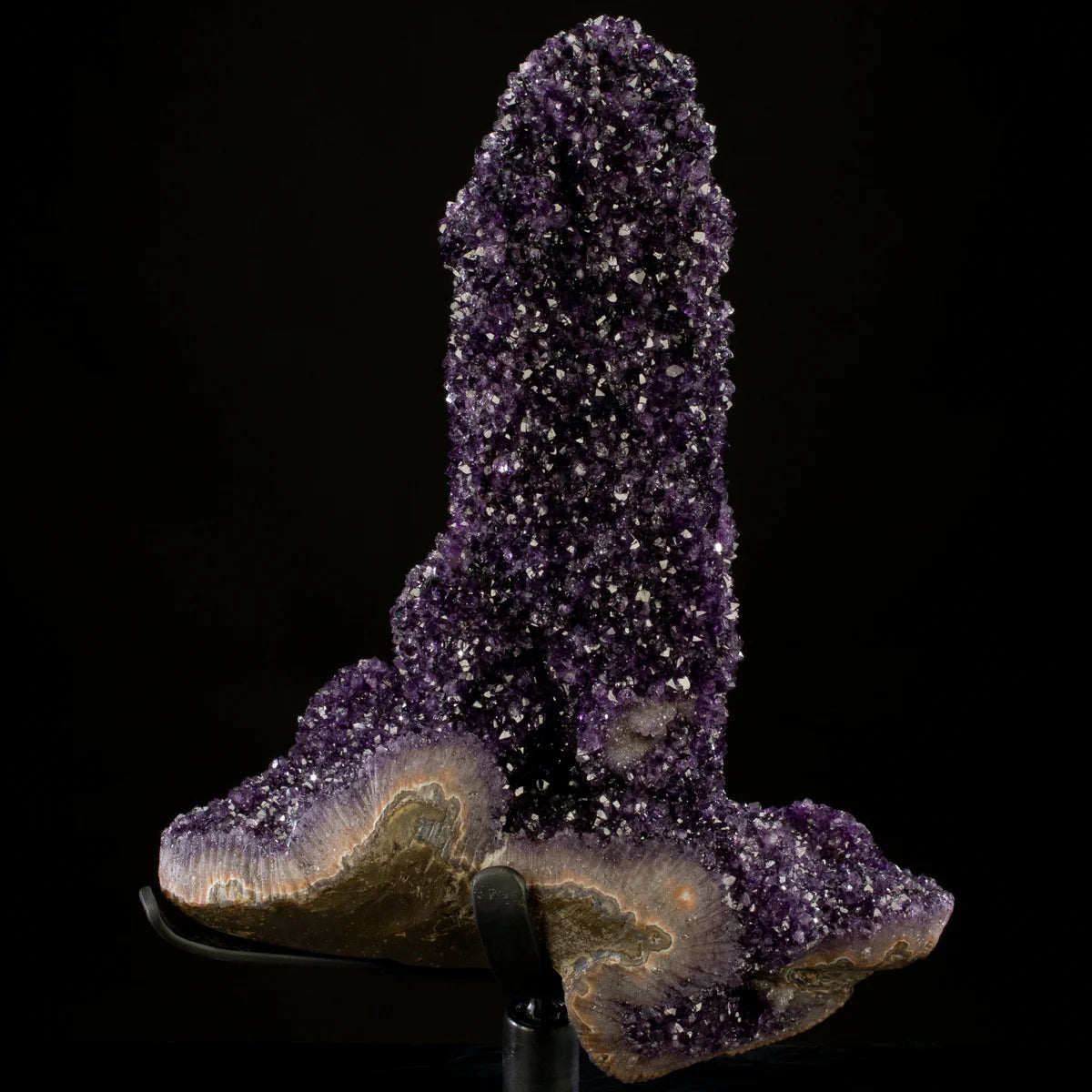 Uruguayan Amethyst Geode Specimen with Rare Stalactite Growth