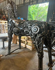 130 Large Horse Recycled Metal Sculpture - Xformerz