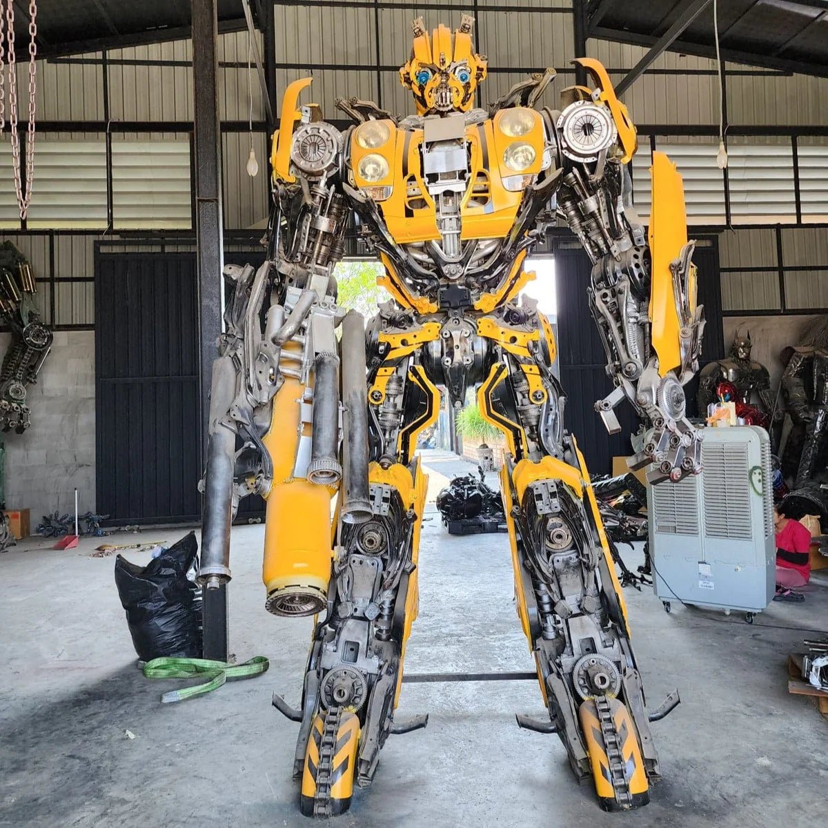 157" Bumblebee Inspired Recycled Metal Art Sculpture - Xformerz