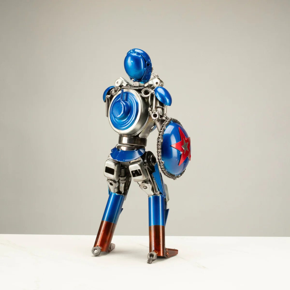 16 Captain America Inspired Recycled Metal Art Sculpture - Xformerz