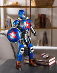 16 Captain America Inspired Recycled Metal Art Sculpture - Xformerz