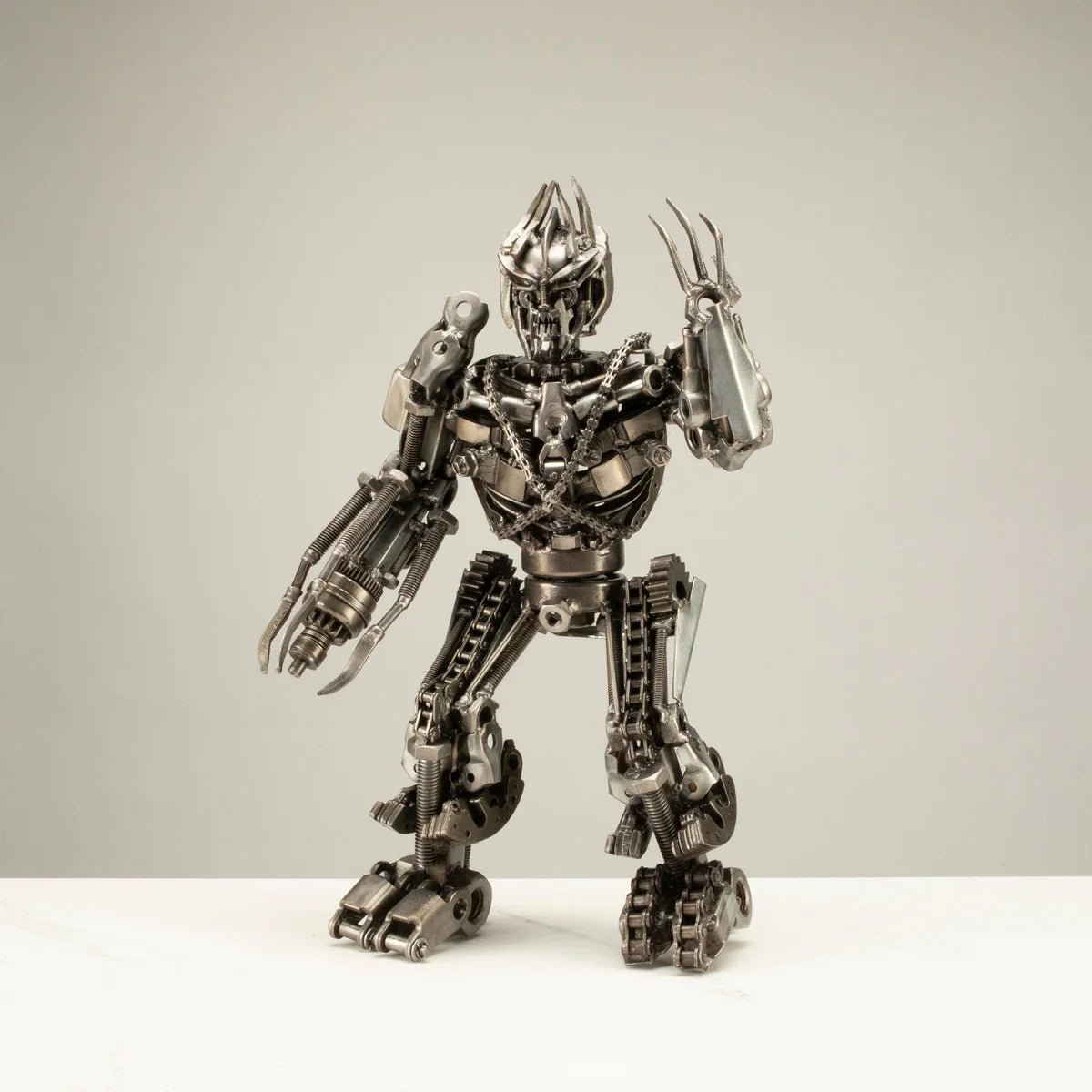 16" Megatron Inspired Recycled Metal Art Sculpture - Xformerz