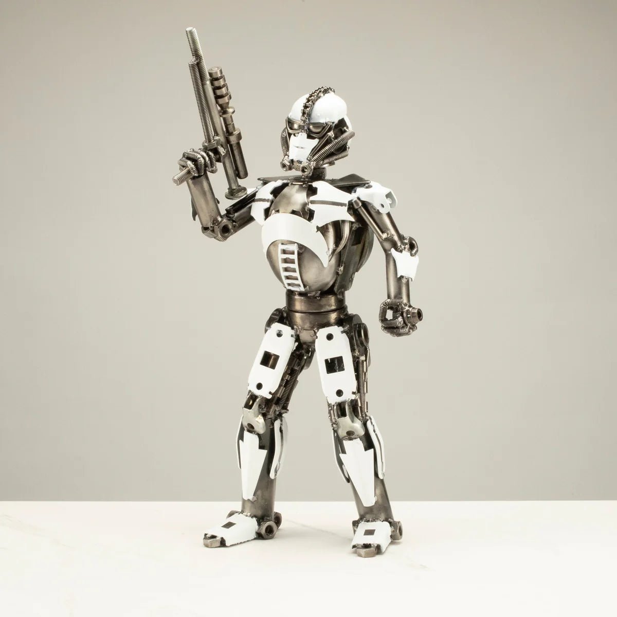 16 Storm Trooper Inspired Recycled Metal Sculpture - Xformerz