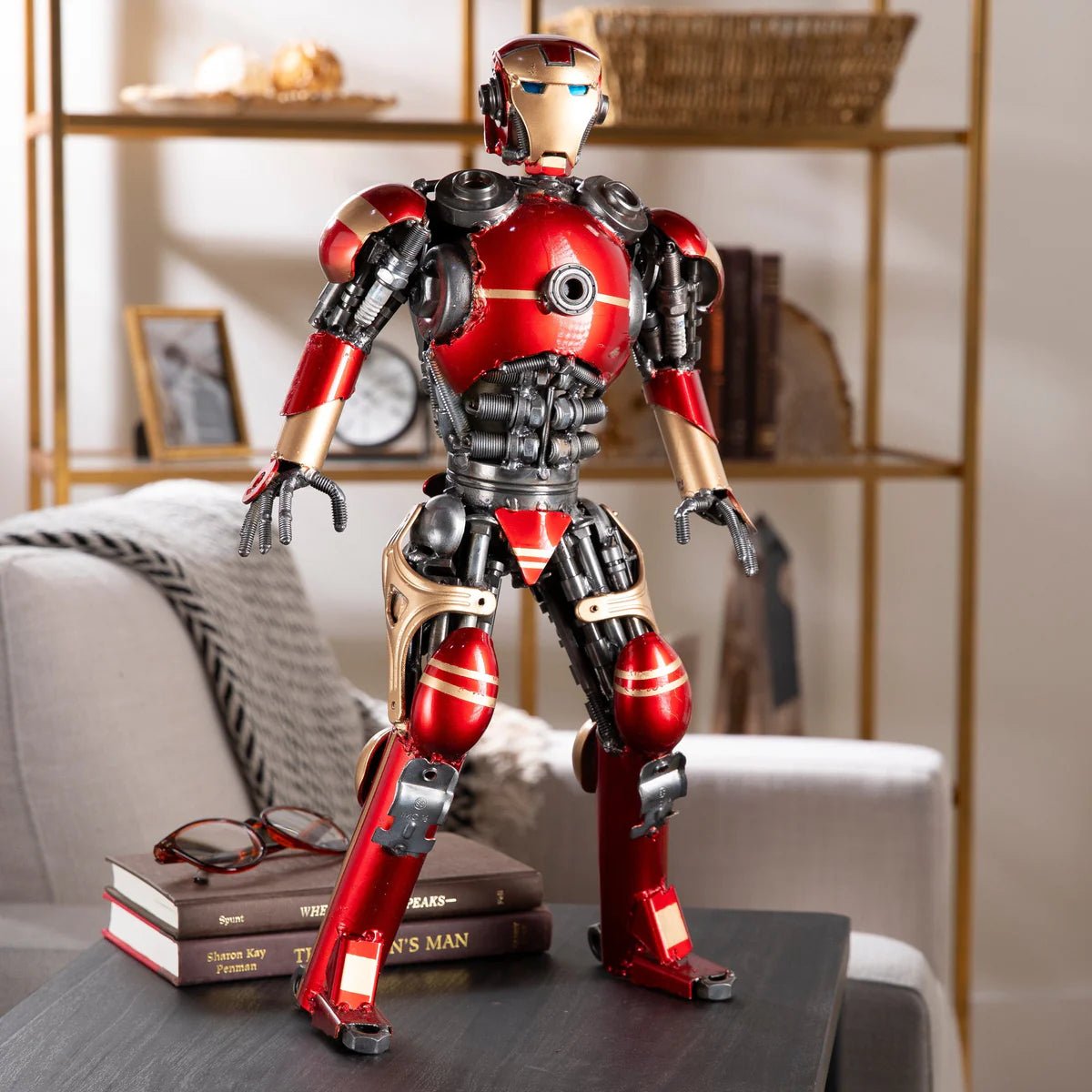 20 Red Iron Man Inspired Recycled Metal Sculpture - Xformerz