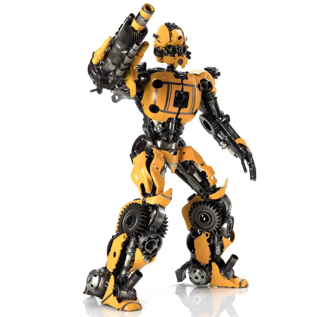 22" Bumblebee Inspired Recycled Metal Sculpture - Xformerz