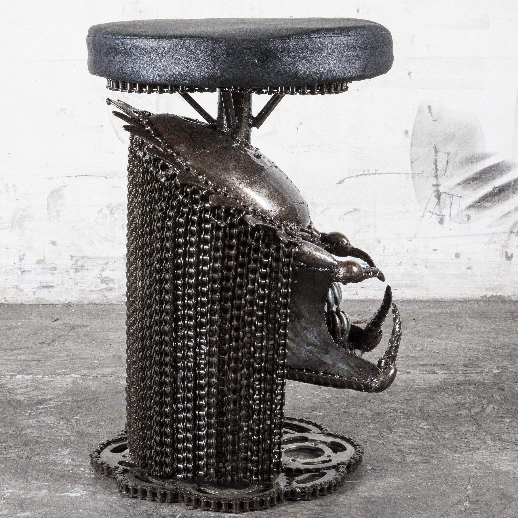 22” Predator Inspired Chair Recycled Metal Sculpture - Xformerz