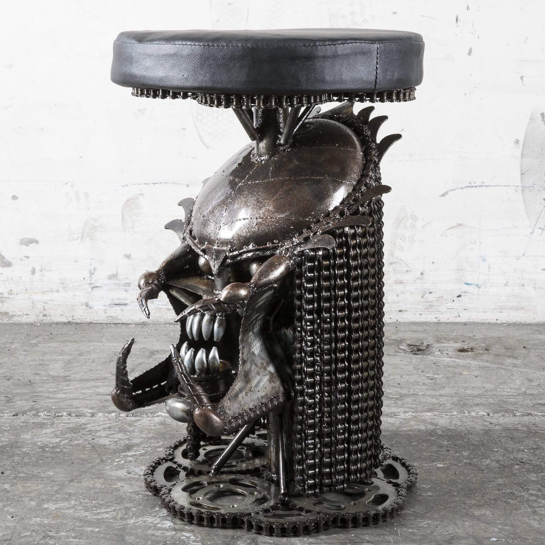 22” Predator Inspired Chair Recycled Metal Sculpture - Xformerz