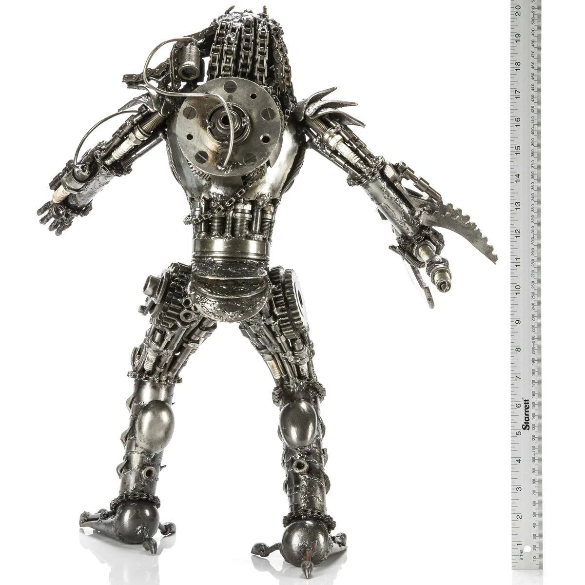 23 Predator with Axe Inspired Recycled Metal Sculpture - Xformerz