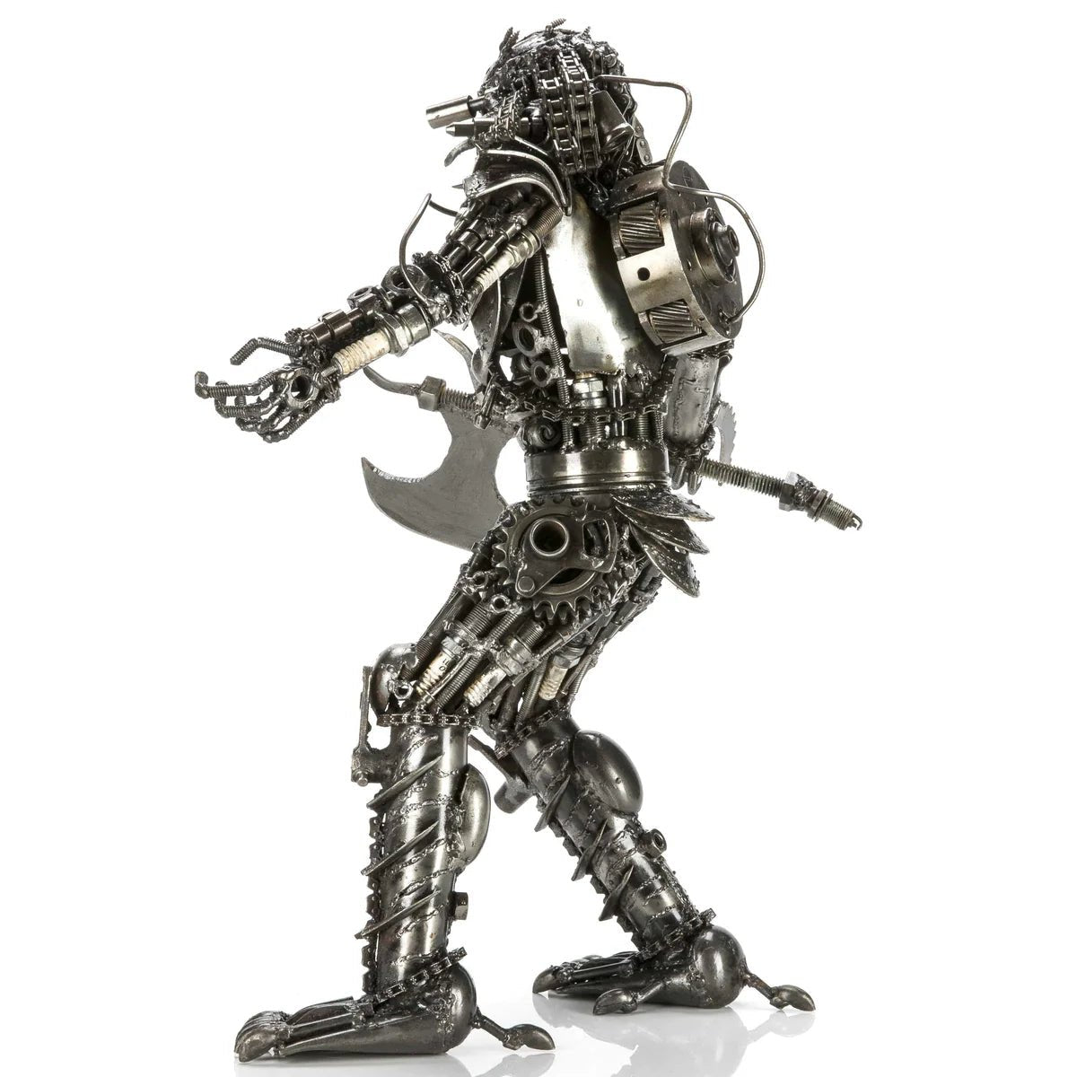 23 Predator with Axe Inspired Recycled Metal Sculpture - Xformerz