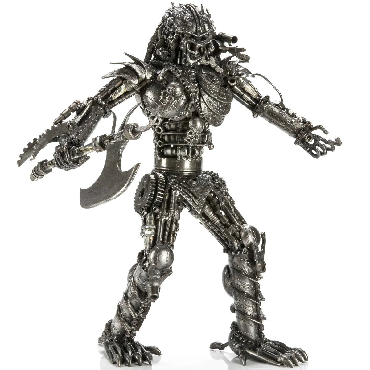 23 Predator with Axe Inspired Recycled Metal Sculpture - Xformerz