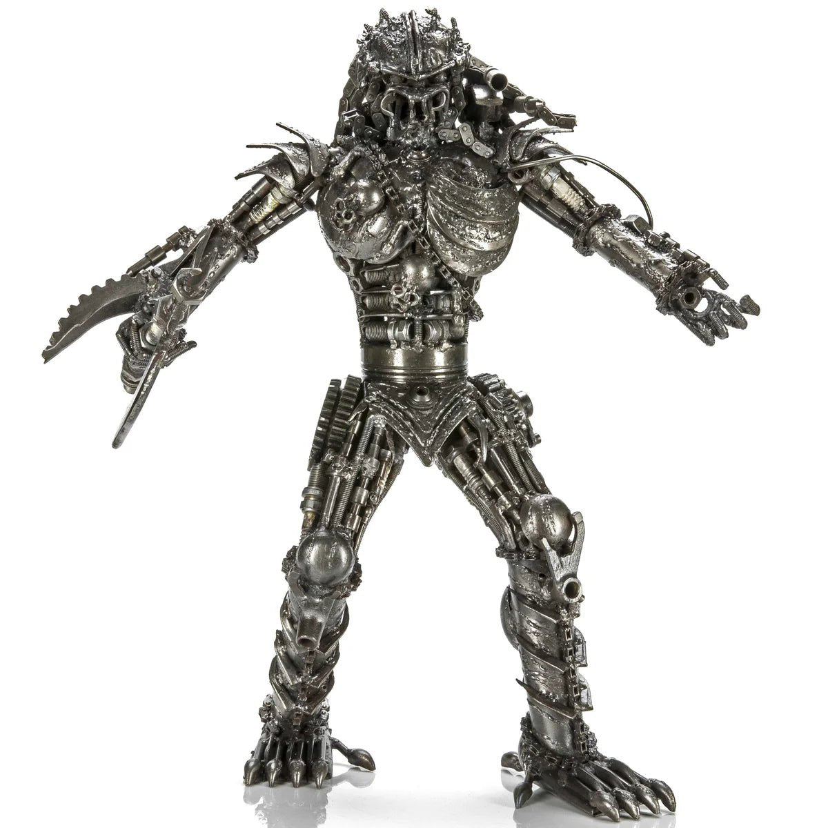 23 Predator with Axe Inspired Recycled Metal Sculpture - Xformerz