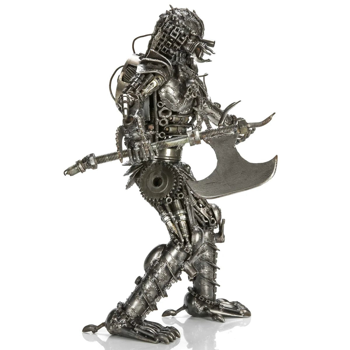 23 Predator with Axe Inspired Recycled Metal Sculpture - Xformerz