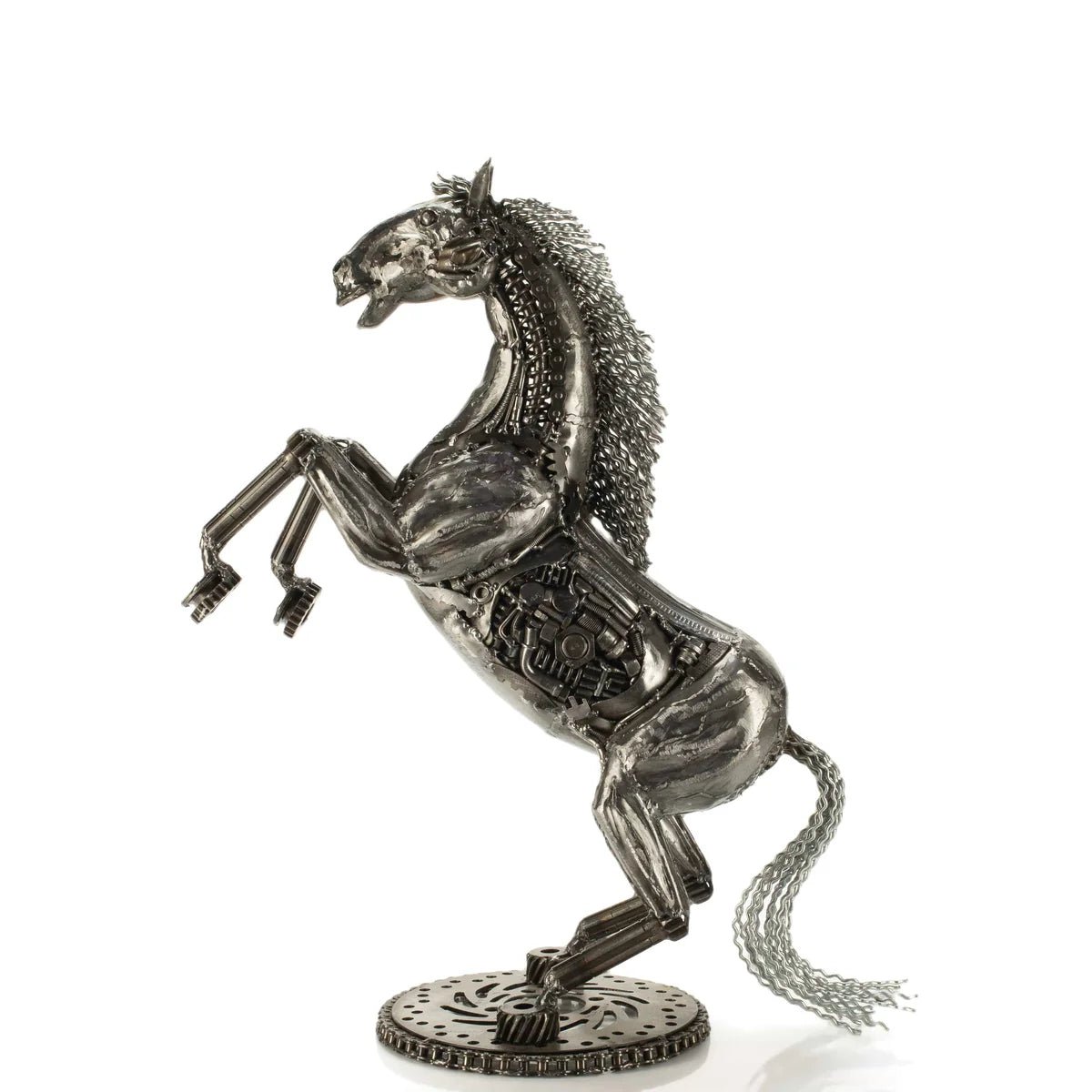 24 Jumping Horse Inspired Recycled Metal Art Sculpture - Xformerz