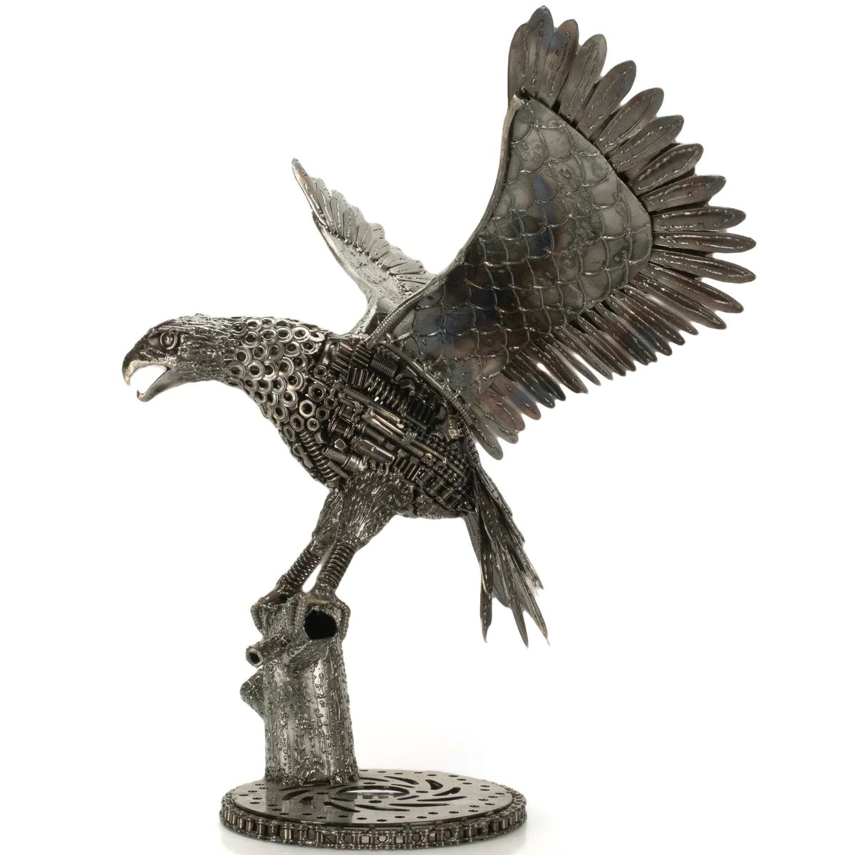 24 Majestic Eagle Inspired Recycled Metal Art Sculpture - Xformerz