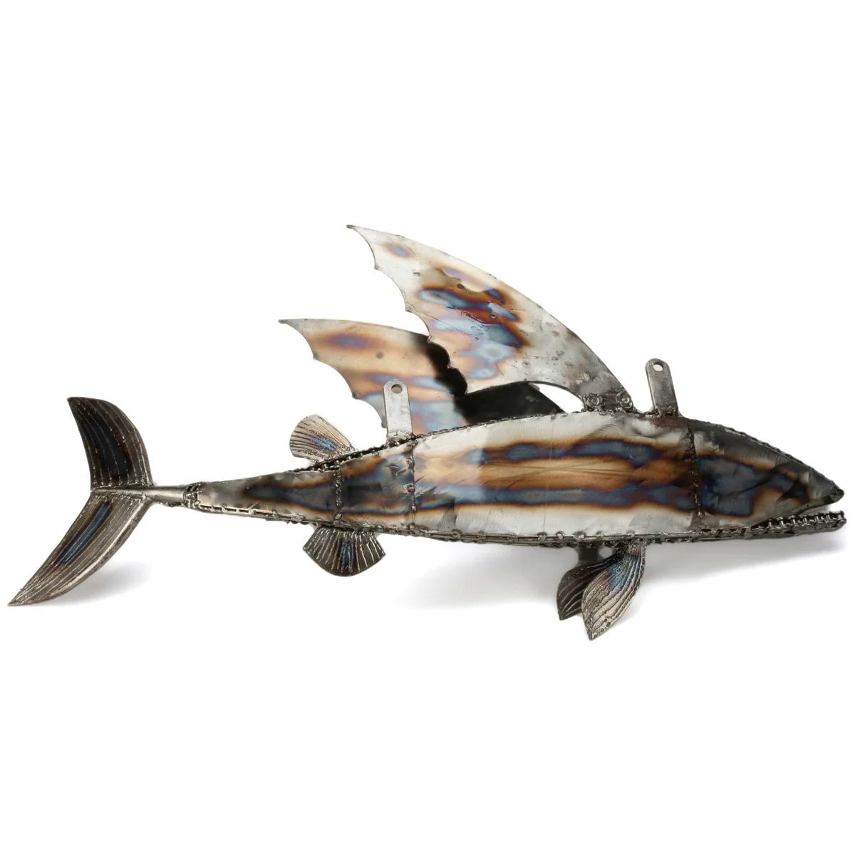 35 Flying Fish (Right) Recycled Metal Art Sculpture - Xformerz