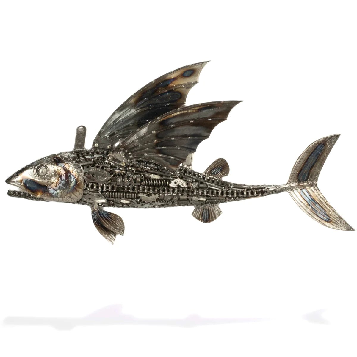 35 Flying Fish (Right) Recycled Metal Art Sculpture - Xformerz