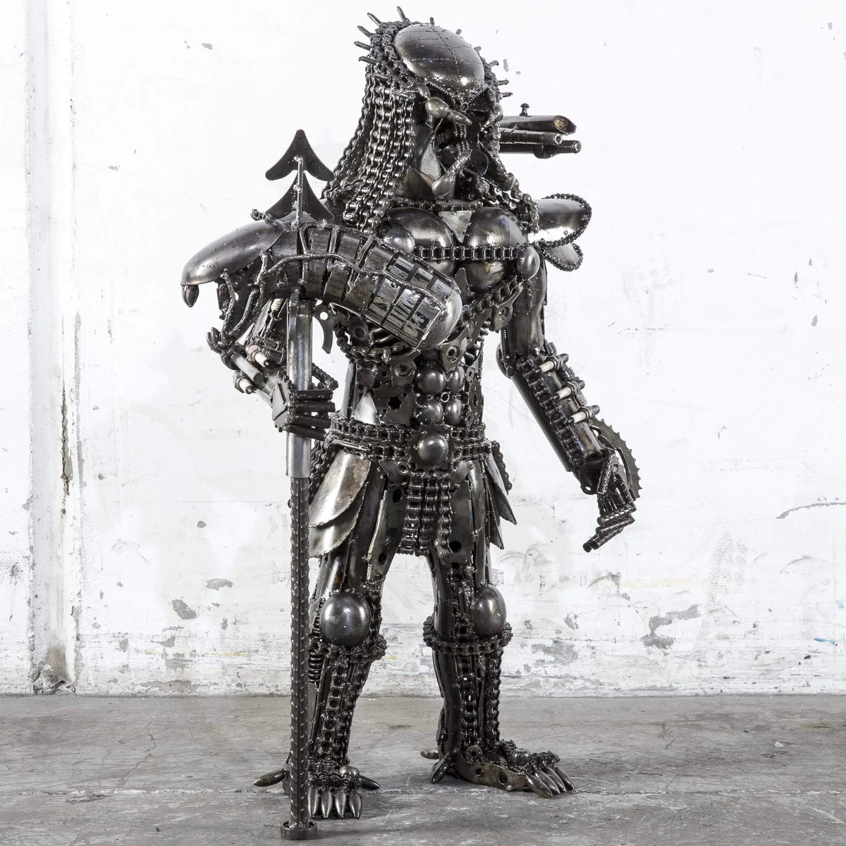 36” Predator Inspired Recycled Metal Sculpture - Xformerz