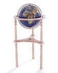 37" Tall / Gemstone Globe with Lapis Ocean / Ambassador Antique Copper / 3 Leg High Stand - Xformerz