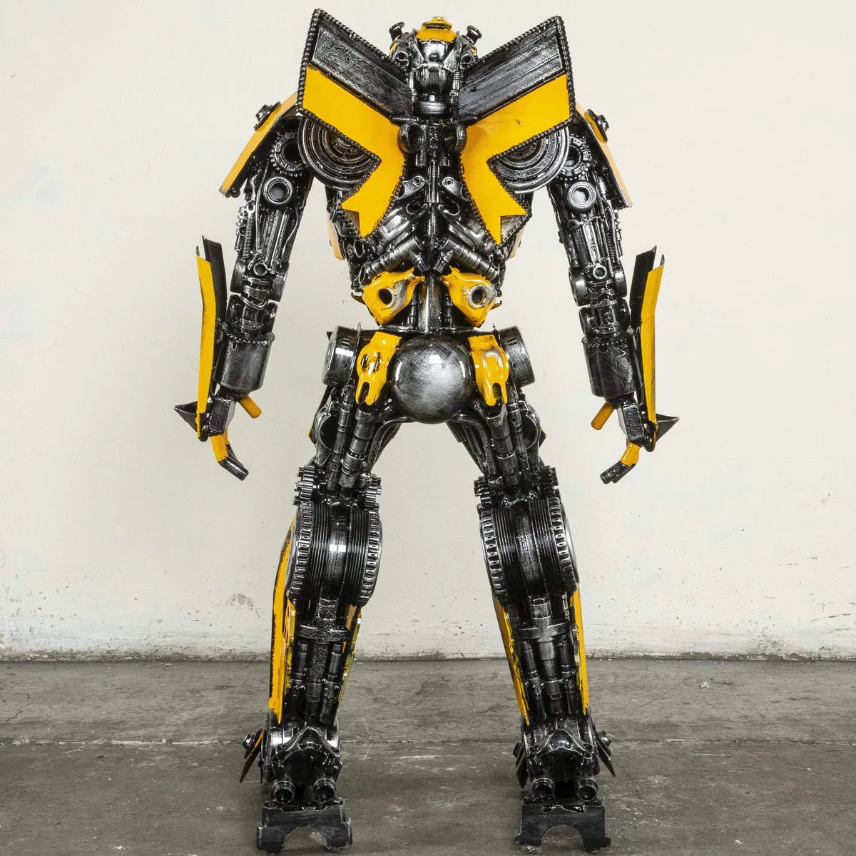 44&quot; Bumblebee Inspired Recycled Metal Art Sculpture - Xformerz